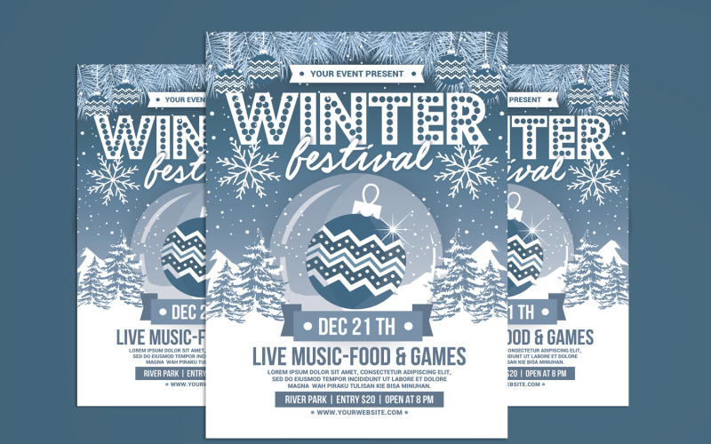 Winter Festival Flyer Template Corporate Identity