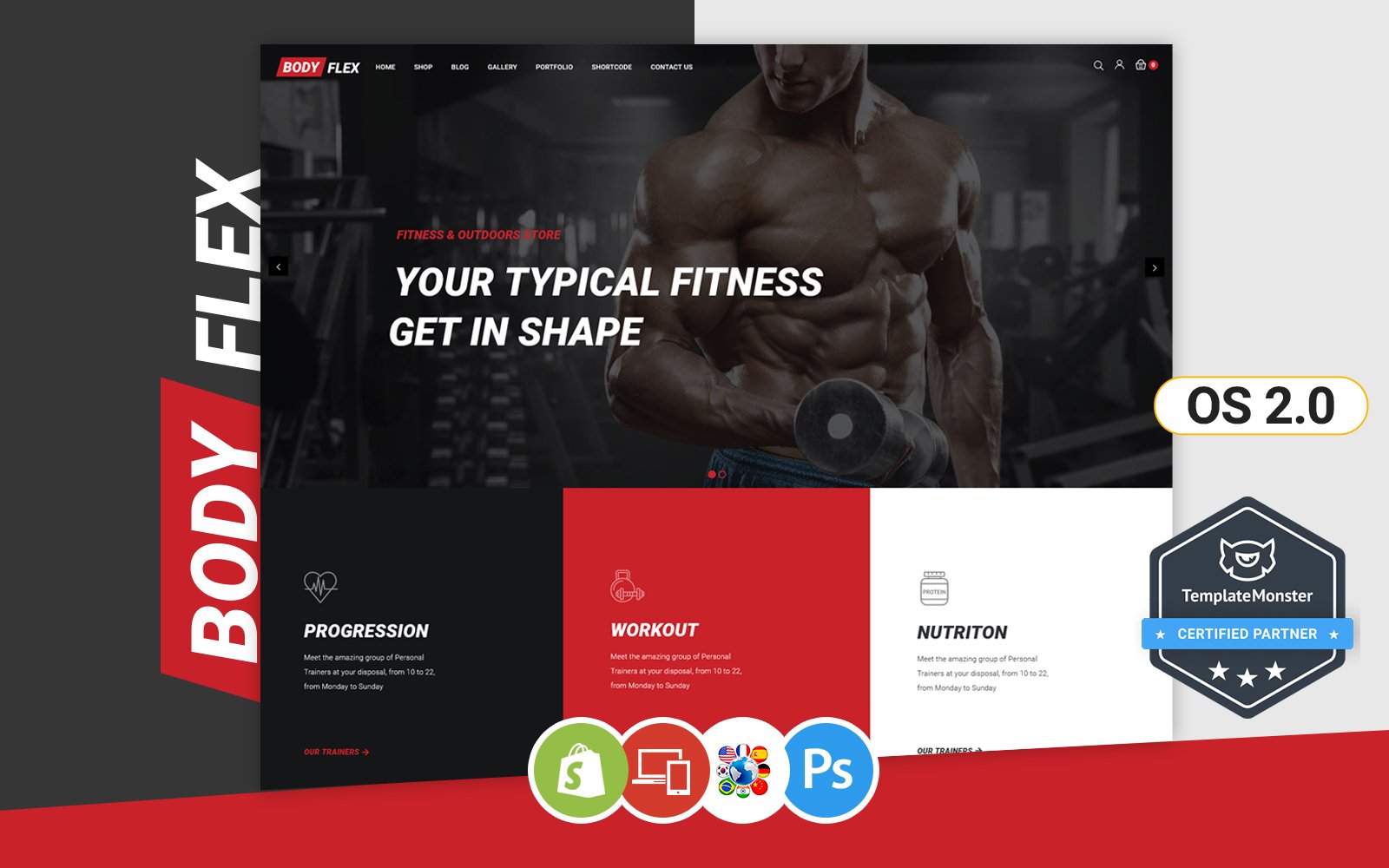 Template #217442 Fitness Gym Webdesign Template - Logo template Preview