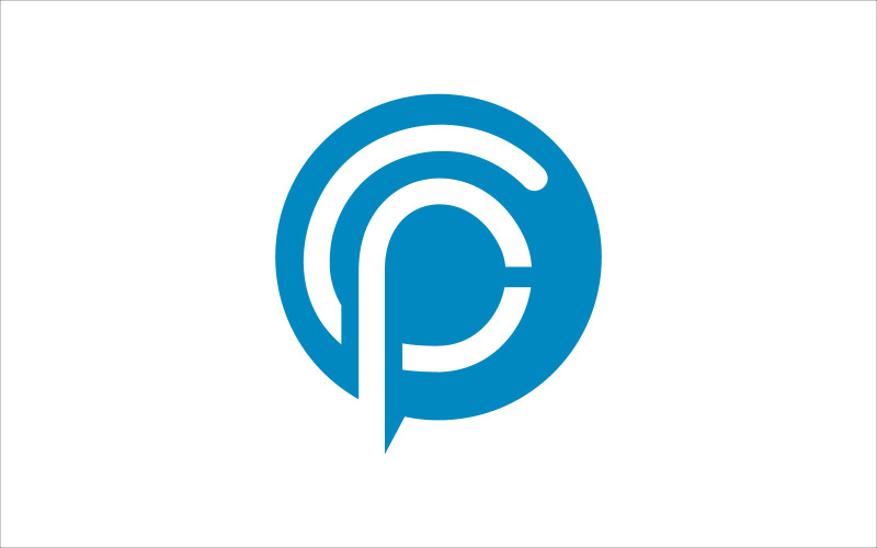 Blue circle CP vector template Logo Template