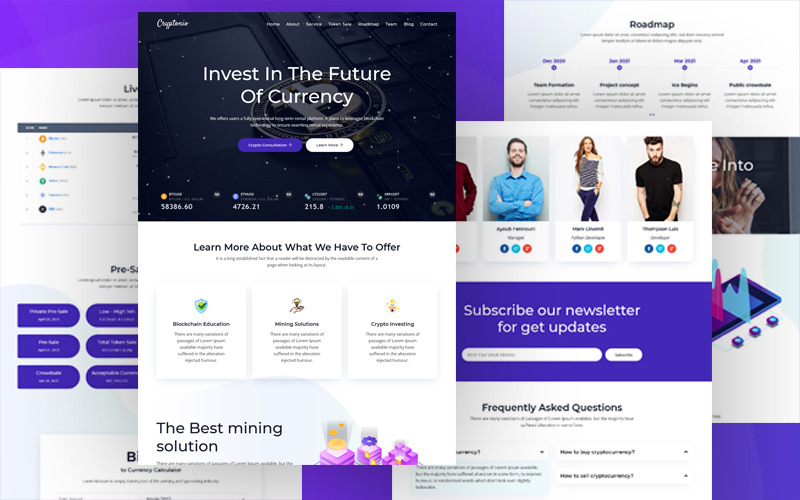 Cryptonio - Cryptocurrency ICO HTML Template Landing Page Template