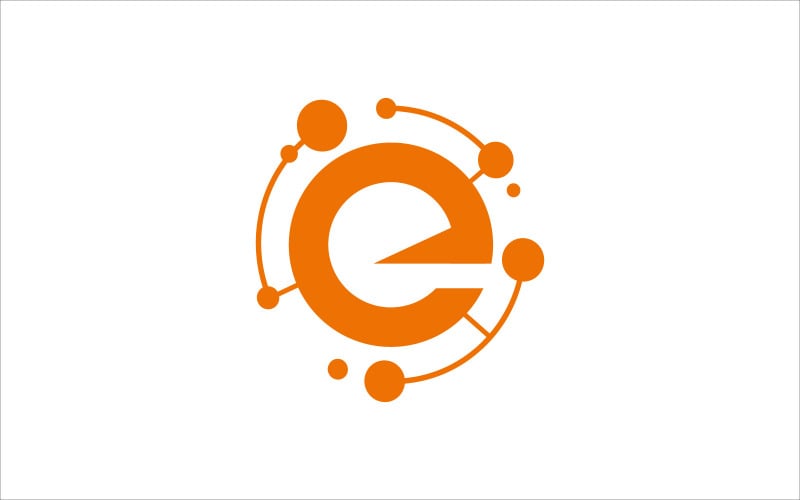 e circle technology vector template Logo Template