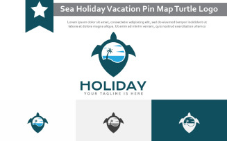 Sea Holiday Vacation Pin Map Turtle Logo