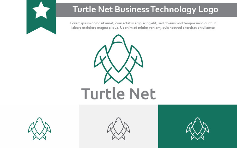 Turtle Net Animal Business Technology Monoline Logo Logo Template