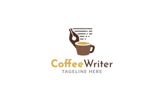Coffee Writer Logo Design Template
