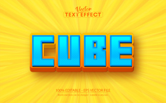 Cube - Editable Text Effect, Font Style, Graphics Illustration