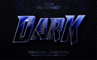 Dark - Blue Color Editable Text Effect, Font Style, Graphics Illustration