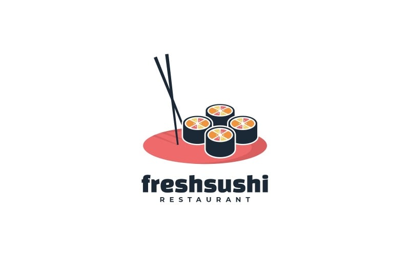 Fresh Sushi Simple Mascot Logo Logo Template