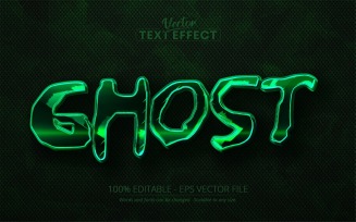 Ghost - Green Color Editable Text Effect, Font Style, Graphics Illustration