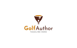 Golf Author Logo Design Template