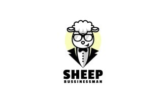 Sheep Businessman Simple Logo