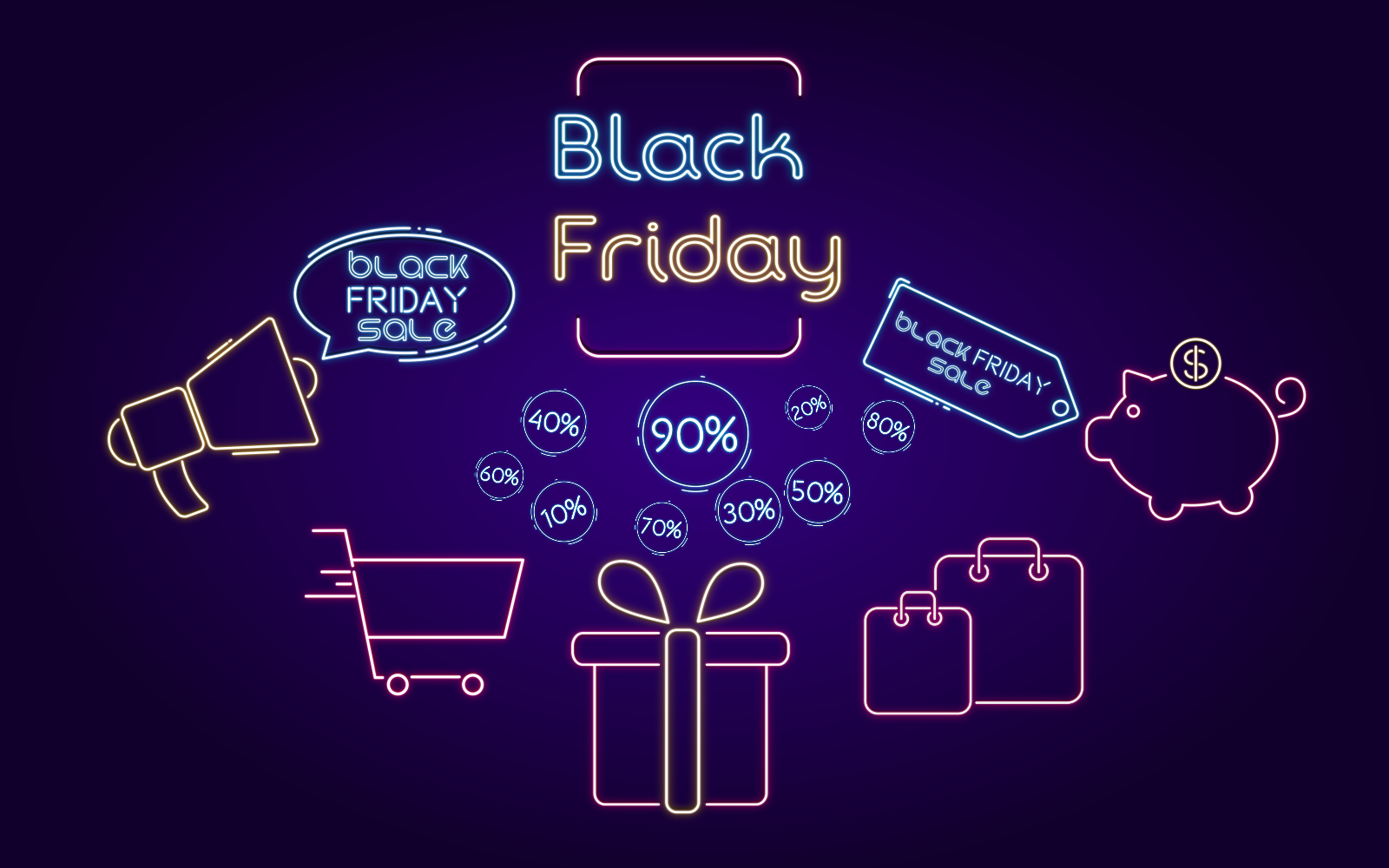 Neon Black Friday Vector Bundle