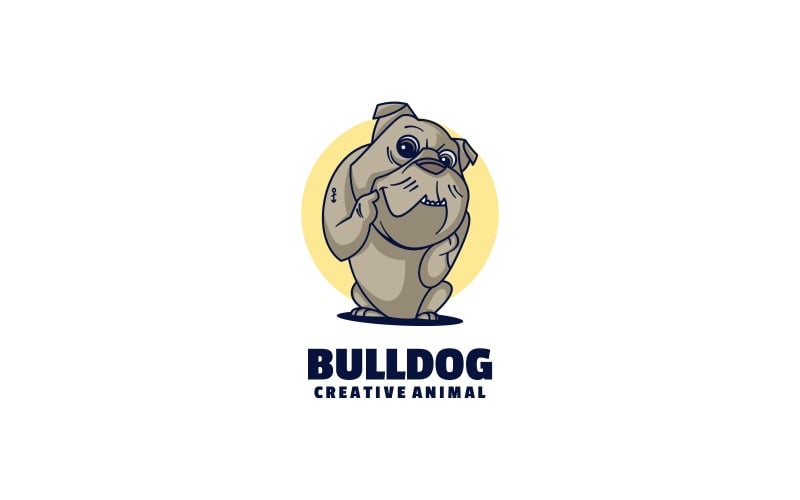 Bulldog Simple Mascot Logo Style Logo Template
