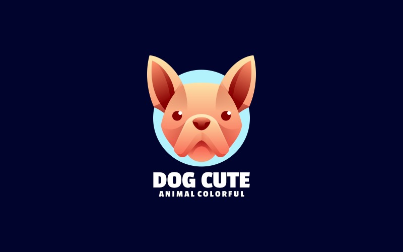 Dog Cute Gradient Logo Style Logo Template