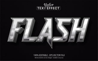Flash - Silver Color Editable Text Effect, Font Style, Graphics Illustration