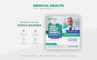 Modern Medical Healthcare Flyer Social Media Post Banner Template