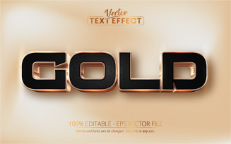 Gold - Grain Textured Style, Editable Text Effect, Font Style, Graphics Illustration