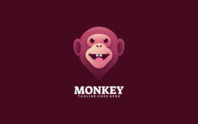 Monkey Head Gradient Logo Style Logo Template