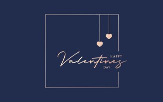 Valentines Day Square Logo. Happy Valentines Day