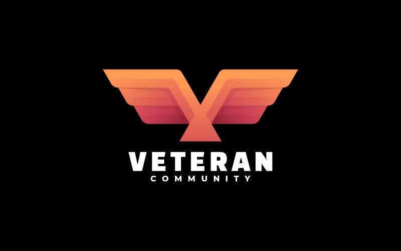 Veteran Gradient Logo Style Logo Template