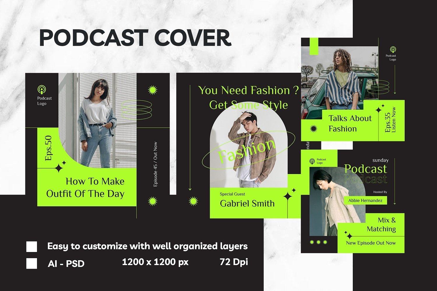 Kit Graphique #217863 Podcast Cover Divers Modles Web - Logo template Preview