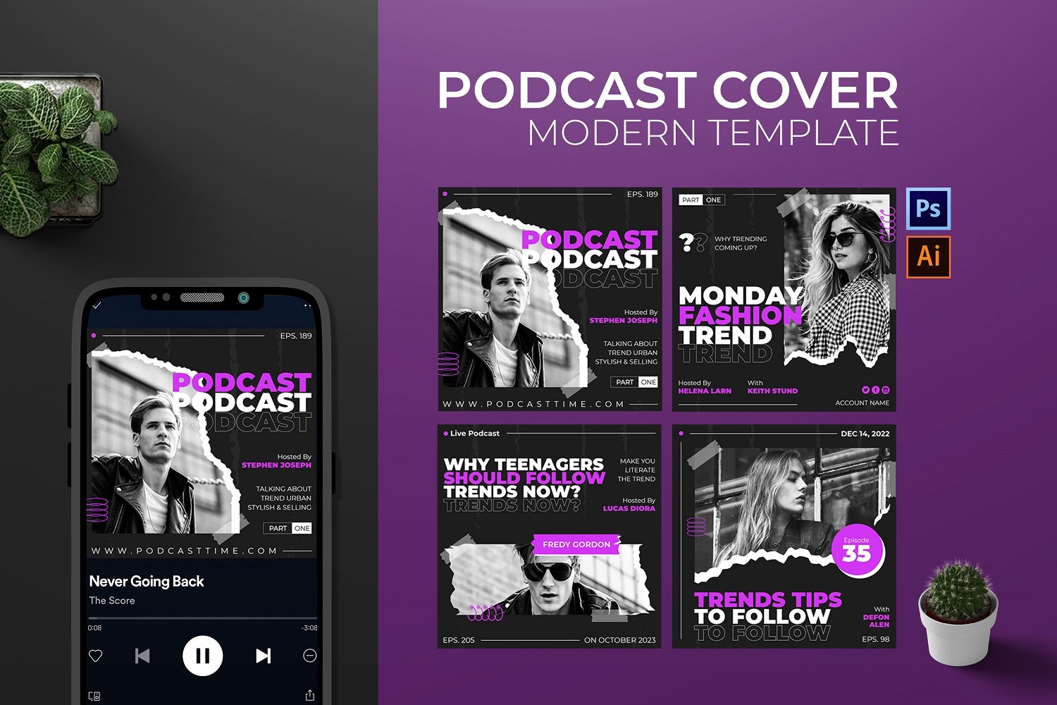 Kit Graphique #217893 Podcast Couvercle Divers Modles Web - Logo template Preview