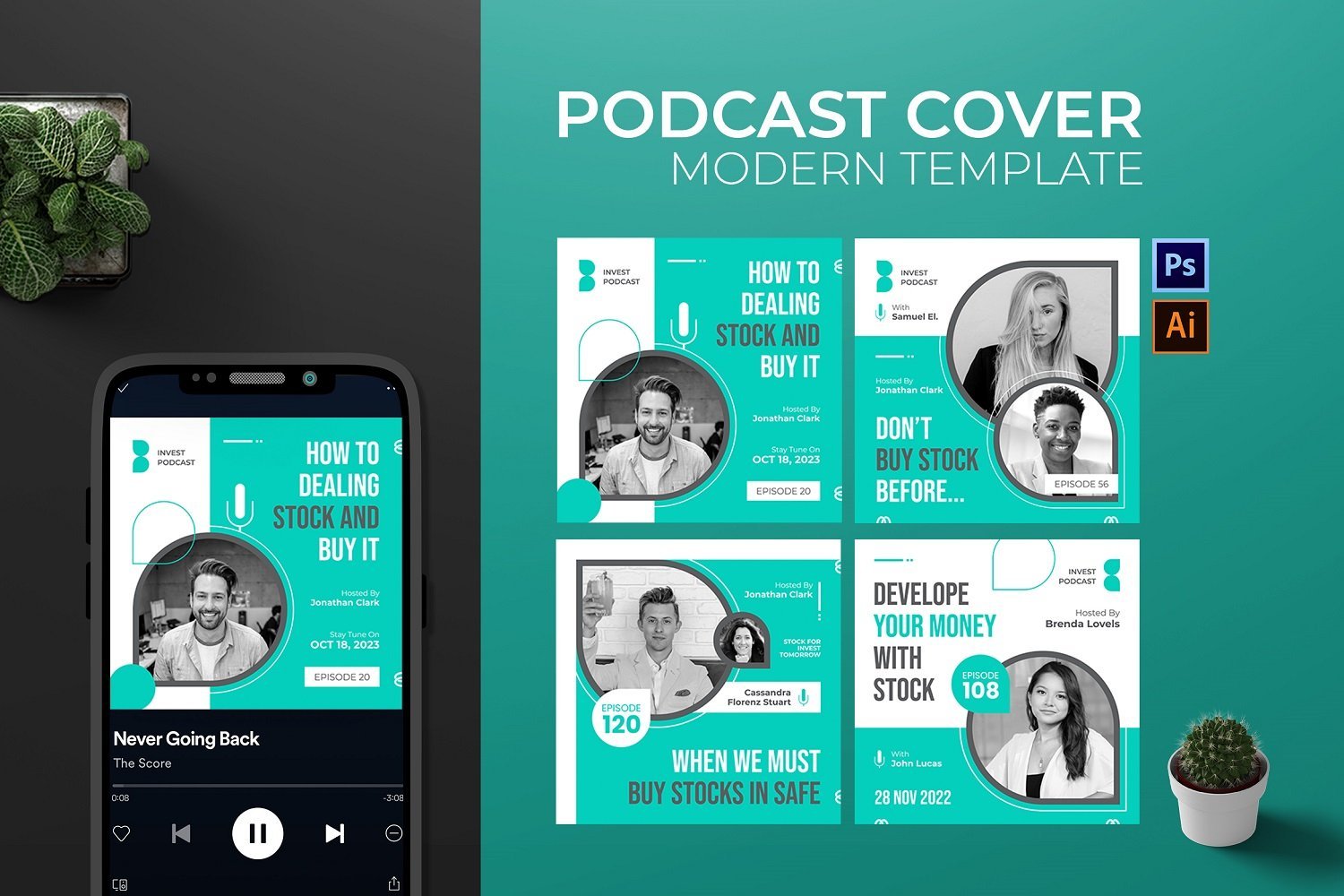 Kit Graphique #217895 Podcast Cover Divers Modles Web - Logo template Preview