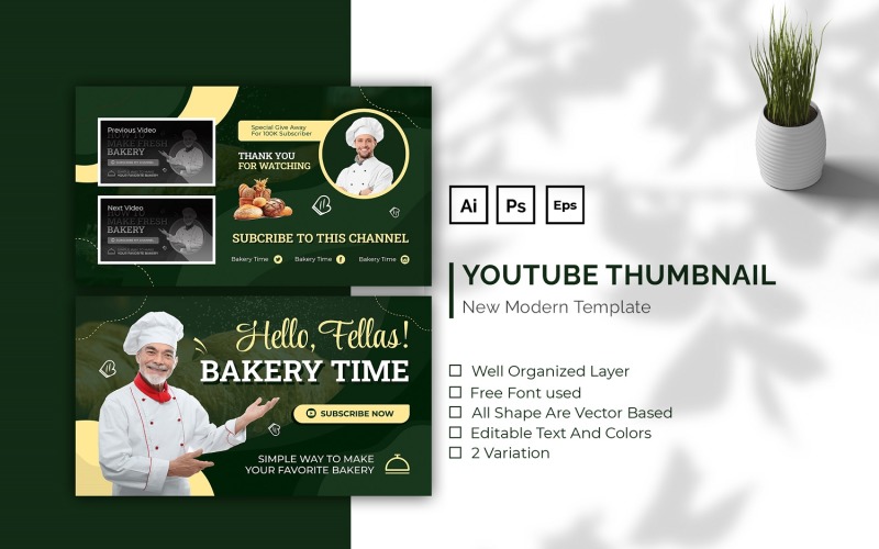 Bakery Chef Youtube Thumbnail Social Media