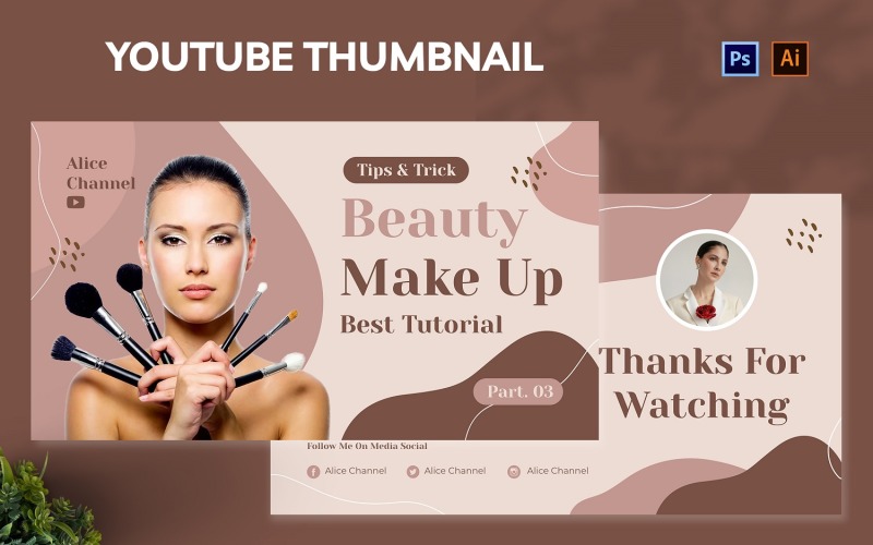 Beauty Channel Youtube Thumbnail Social Media