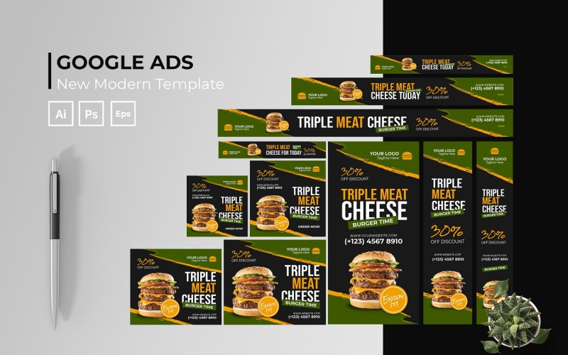 Burger Promo Google Ads Template Social Media