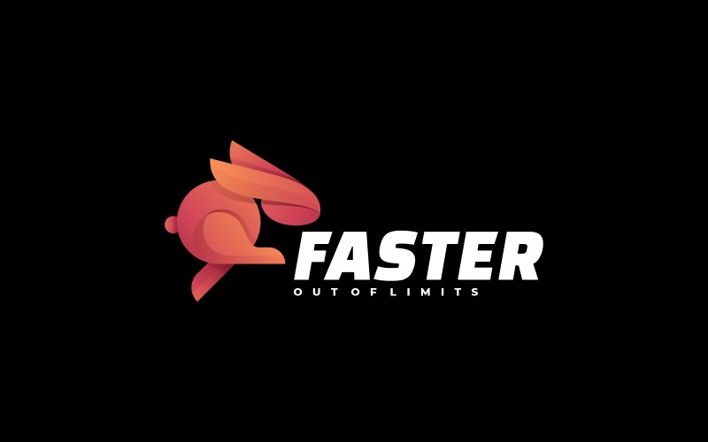 Faster Rabbit Gradient Logo Style Logo Template