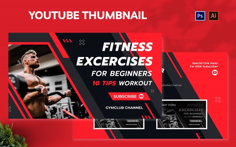 Fitness Exercise Youtube Thumbnail Social Media