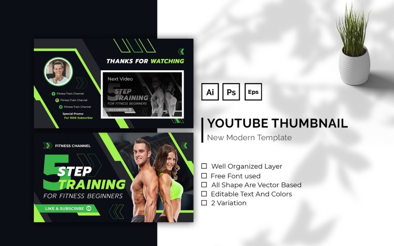 Fitness Training Youtube Thumbnail Social Media