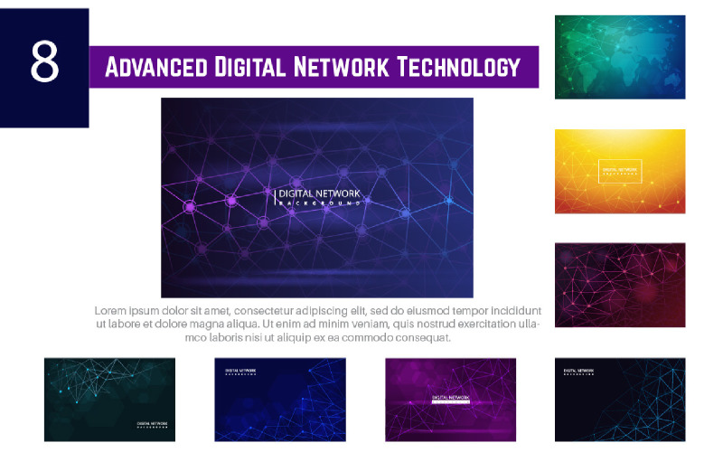 8 Advanced Digital Network Technology Illustration