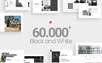 60.000+ Black and White Bundle PowerPoint Template