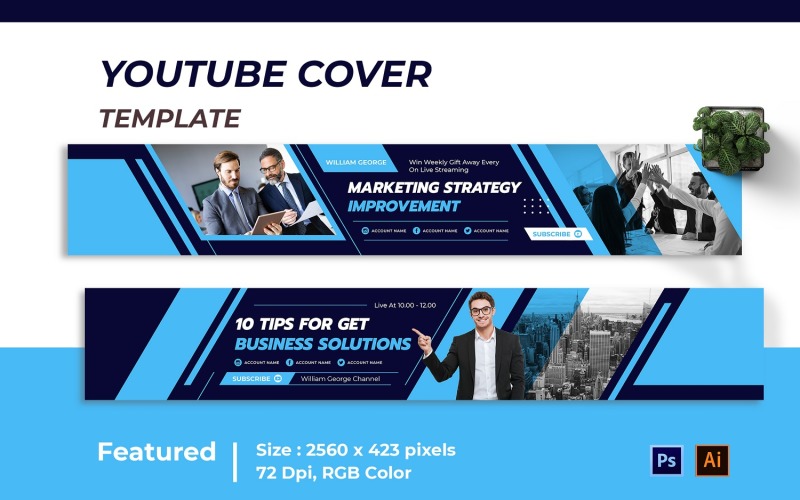 Business Solution Youtube Cover Social Media