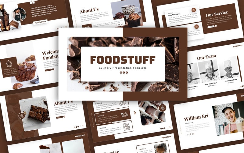 Foodstuff Culinary Presentation Template PowerPoint Template