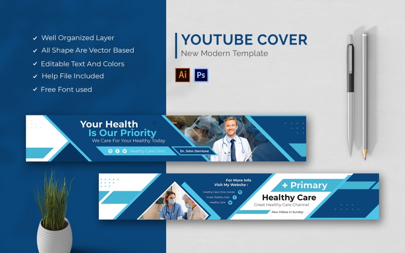 Healthy Care Youtube Cover Social Media