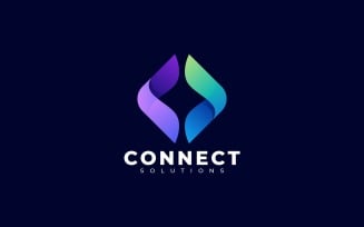 Abstract Connect Gradient Logo Style