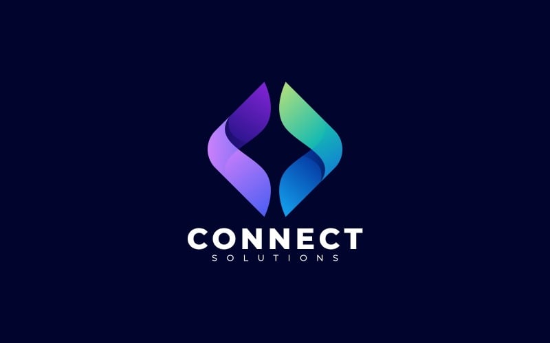 Abstract Connect Gradient Logo Style Logo Template