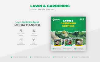 Lawn Garden Care Maintenance Social Media Post Design