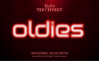 Oldies - Neon Style, Editable Text Effect, Font Style, Graphics Illustration