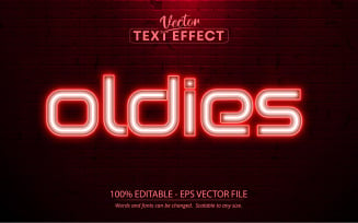 Oldies - Neon Style, Editable Text Effect, Font Style, Graphics Illustration