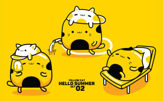 Yellow Cat Hello Summer Set #02