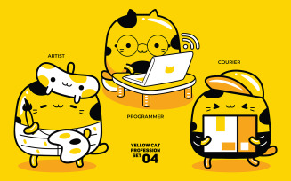 Yellow Cat Profession Set #04