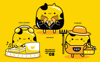 Yellow Cat Profession Set #08