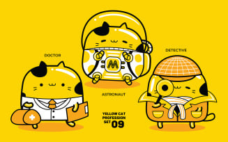 Yellow Cat Profession Set #09