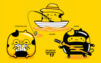 Yellow Cat Profession Set #17
