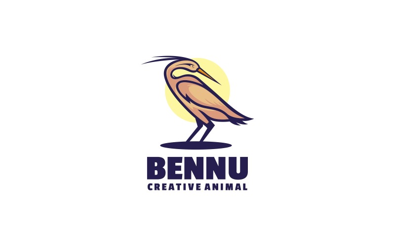 Bennu Bird Simple Mascot Logo Logo Template
