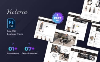 Free Victoria - Minimalist eCommerce PSD Template for Online Fashion Store