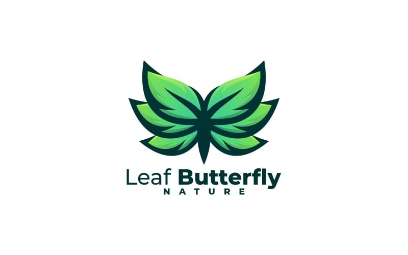 Leaf Butterfly Color Mascot Logo Logo Template